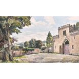 Walter Cecil Horsnell (1911-1997) British. “The Gatehouse, Ripley Castle, Yorkshire”, Watercolour,