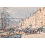 Fernand Fortune Truffaut (1866-1955) French. “Vieux Port Marseille”, Watercolour, Signed and