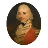 Early 19th Century English School. Bust Portrait of an Officer, Oil on Canvas, Painted Oval, 23” x