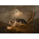 George Morland (1763-1804) British. Cattle in a Landscape, Oil on Canvas, Signed with Initials, in a