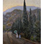 Malyarenko Igor Alexeevich (1934-2002) Russian. “Evening in Crimea”, a Mother and Daughter on a