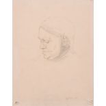 Bernard Boutet de Monvel (1881-1949) French. Head of an Old Lady, Pencil, Signed with Studio