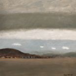 George Little (1927-2017) British. “Swansea Bay (Grey Day)”, Oil on Board, Signed and Dated 1987 and