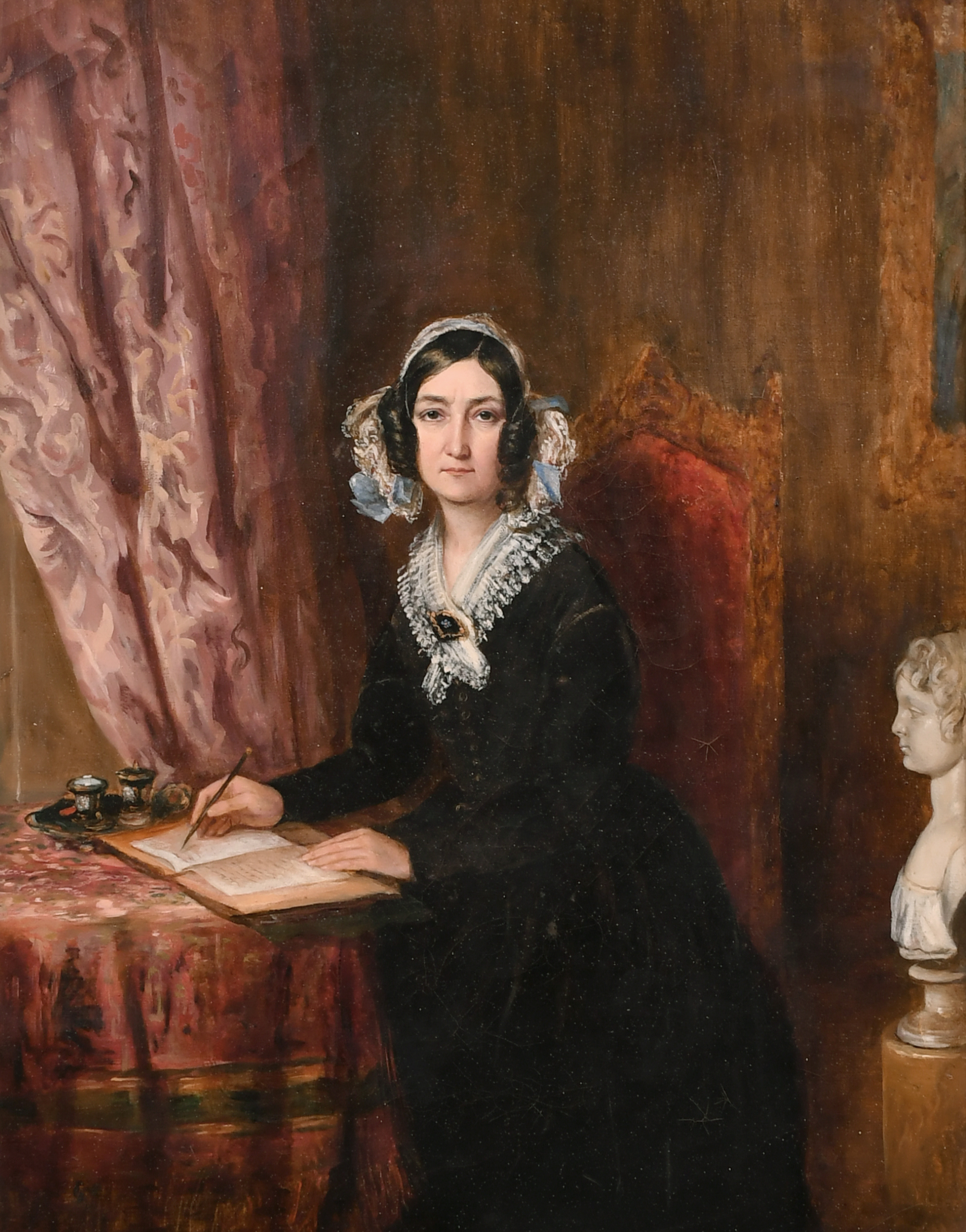 Attributed to Francis Grant (1803-1878) British. ‘A Lady of Letters’, possibly Mrs Gaskell (a