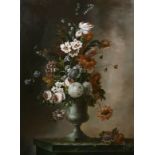 20th Century Dutch School. Still Life of Flowers in an Urn, Oil on Canvas, 48” x 36” (122 x 91.5cm)