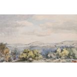 Margaret Kemp-Welch (c.1874-1968) British. “Looking over Dartmoor”, Watercolour, Signed, and