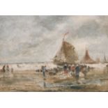 Thomas Bush Hardy (1842-1897) British. A Beach Scene, Watercolour, Signed and Inscribed ‘Langham