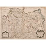After Alexis-Hubert Jaillot (1632-1712) French “Le Cercle de La Basse Saxe”, Map, 17.5” x 25” (44.