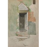 Dorothy Webster Hawksley (1884-1970) British. Study of a Doorway, Watercolour heighted with