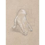 Marcellin-Gilbert Desboutin (1823-1902) French. Study of a Left Hand, Pencil heightened with