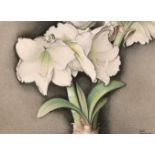 Keith Henderson (1883-1982) British. “White Amaryllis”, Pastel, Signed, and Inscribed on labels