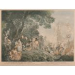 After Jean-Antoine Watteau (1684-1721) French. “L’Embarquement Pour Cythere”, Engraving in