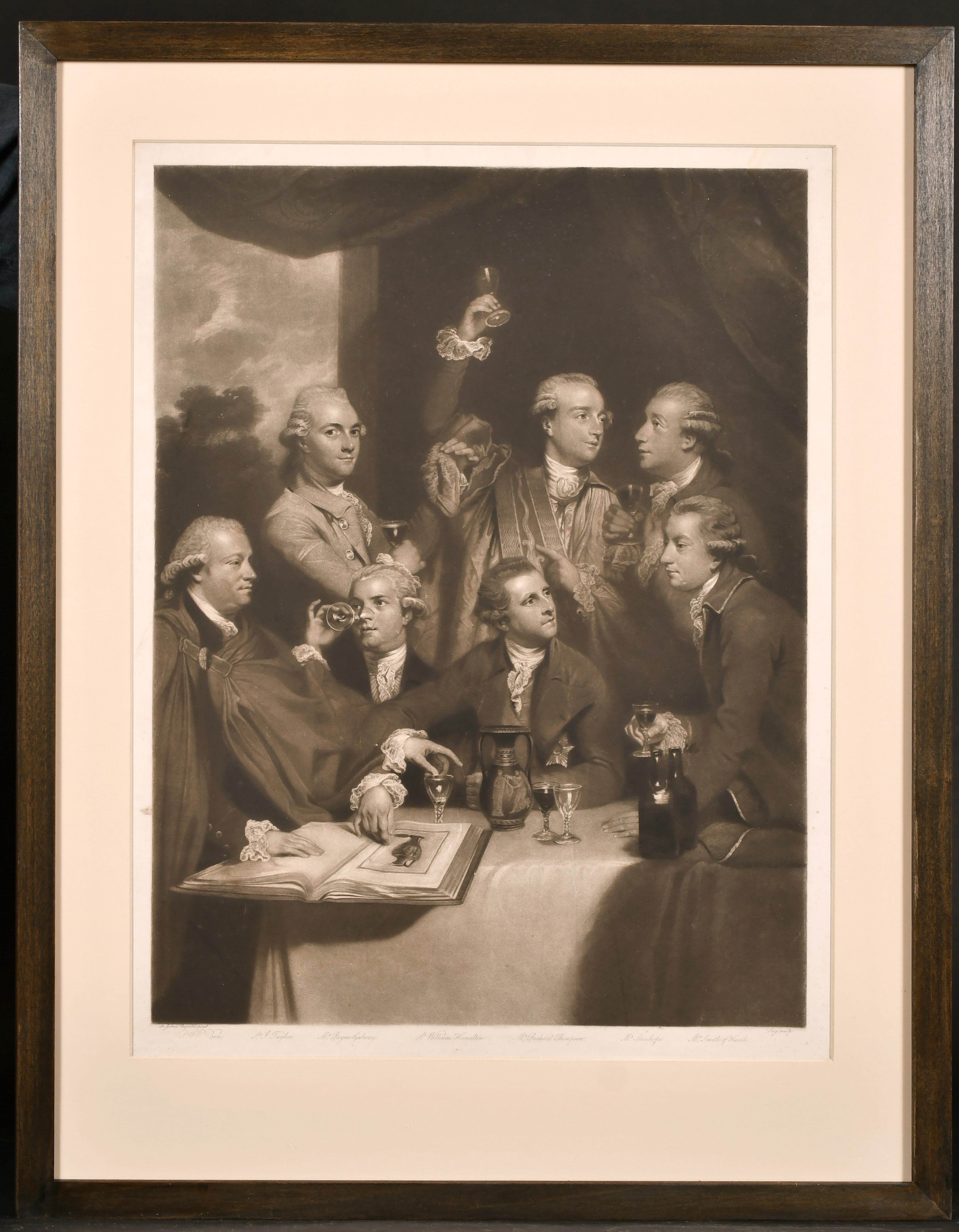 After Joshua Reynolds (1723-1792) British. “Members of the Society of Dilettanti”, with William - Image 2 of 4