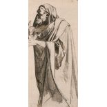Karl-Ernest-Rodolphe-Heinrich Salem ‘Henri’ Lehmann (1814-1882) French. Study of a Standing Draped