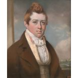 John Raphael Smith (1752-1812) British. A Bust Portrait of A.Vincent Esq, Pastel, 9.5” x 8” (24 x