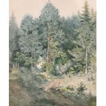 Rudolf von Alt (1812-1905) Austrian. A Forest near Salzburg, Watercolour, with another Watercolour