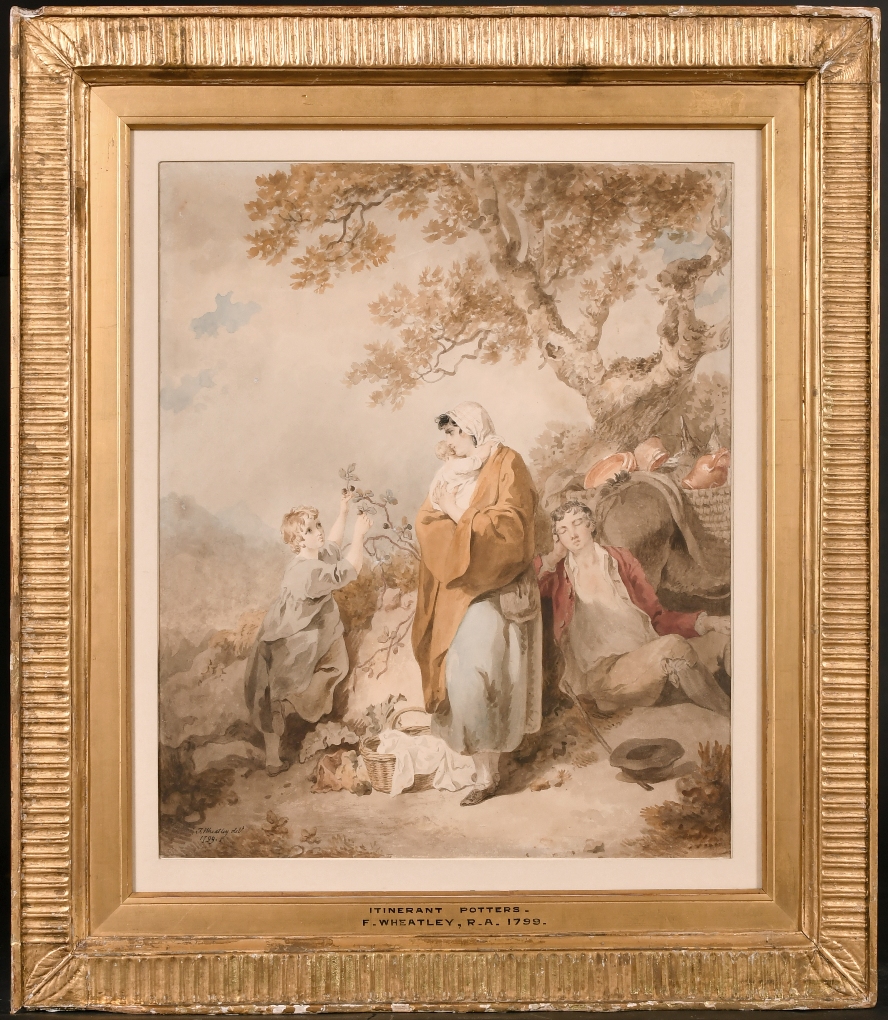 Francis Wheatley (1747-1801) British. “Itinerant Potters”, Watercolour, Signed and Dated 1799, 14. - Image 2 of 5