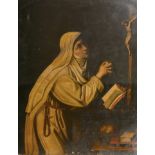 Manner of Alessandro di Cristofano Allori (1535-1607) Italian. A Nun at her Devotion, Oil on Canvas,