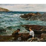 John Robertson Reid (1851-1926) British. “Talland Bay – Cornwall between Looe & Fowey, Tor Point
