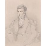 Frederick Tatham (1805-1878) British. Half Length Portrait of a Seated Gentleman, Pencil and Crayon,