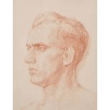 Henry Taylor Lamb (1883-1960) British. Portrait of a Man, Sanguine, 9” x 7” (22.8 x 17.8cm)