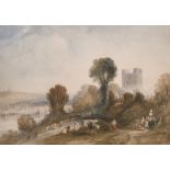 Charles Marshall (1806-1890) British. “Rochester Castle, Kent”, Watercolour heighted with