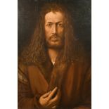 Giorgio Matteo Aicardi (1891-1985) Italian. Portrait of Christ after Durer, Oil on Panel, Signed and