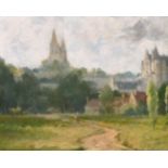 Attributed to Samuel Henry ‘William’ Llewellyn (1858-1941) British. ‘Chateau de Loches”, Oil on