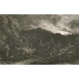 Samuel Palmer (1805-1881) British. “The Weary Ploughman” (1858), Etching, 5.25” x 8” (13.2 x 20.2cm)