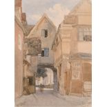 William Callow (1812-1908) British. "Gateway Evesham”, Watercolour, Signed, Inscribed and Dated ‘