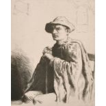 William Strang (1859-1921) British. “The Traveller”, Etching, Signed in Pencil, 8” x 6.5” (20 x 16.