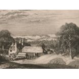 Stanley Roy Badmin (1906-1989) British. “Evening Light, near Sevenoaks, Kent”, Etching, Signed,