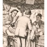 Alfred Charles Stanley Anderson (1884-1966) British. “Gleaners”, Line Engraving, Signed and