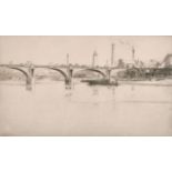 Edward Millington Synge (1860-1913) British. “Waterloo Bridge”, Etching, Signed in Pencil, 5.75” x