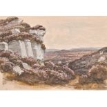 19th Century English School. “Brimham Rocks”, Watercolour, Inscribed, with another Study verso,
