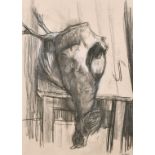 Peter Coker (1926-2004) British. “Study – Chicken on Table”, Charcoal, Signed and Dated ’55, and