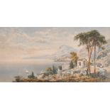 Charles Edmund Rowbotham (1856-1921) British. A Neapolitan Coastal View, Watercolour, Signed and