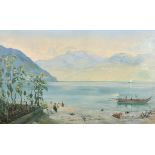 John William Inchbold (1830-1888) British. “Lake Geneva”, Oil on Canvas, Signed and Dated 1882, 21.