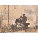 After Frank Brangwyn (1867-1956) British. “Steam Train”, Lithograph in Colours, 12.75” x 17.75” (