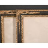 Early 20th Century English School. A Set of Six Carved Giltwood and Black Frame, with inset glass,