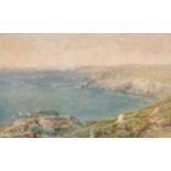 Samuel Phillips Jackson (1830-1904) British. “Tranquil Coastal View in Cornwall”, Watercolour,