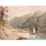 19th Century English School. “E. Entrance to Loch Katrine from the Trosacks’ Glen”, Watercolour,