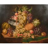 Charles Thomas Bale (1849-1895) British. A Still Life of Fruit in a Silver Bowl, Oil on Canvas,