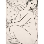 Anita Klein (1960- ) Australian/British. A Seated Angel, Lithograph, Signed, Dated ’01 and