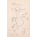 19th Century English School. Study of Horses Heads, Pencil, 7” x 4.5” (17.7 x 11.4cm) and another by