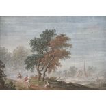 17th Century Dutch School. A Hunting Scene, Gouache, Mounted, Unframed 4.25” x 6” (10.8 x 15.2cm)