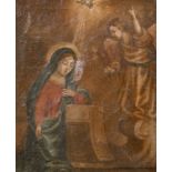 19th Century Italian School. Mary and Joseph with Baby Jesus, Oil on Canvas, 12.5” x 10.5” (31.7 x