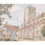 Philip and Glyn Martin (20th-21st Century) British. “Knowle - St.Johns Church”, Lithograph,