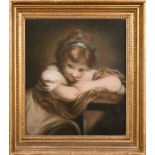 After Joshua Reynolds (1723-1792) British. “The Laughing Girl”, Pastel, in a fine carved giltwood