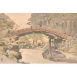 Hiroshi Yoshida (1876-1950) Japanese. “Sacred Bridge”, Woodcut, Signed and Inscribed in pencil,